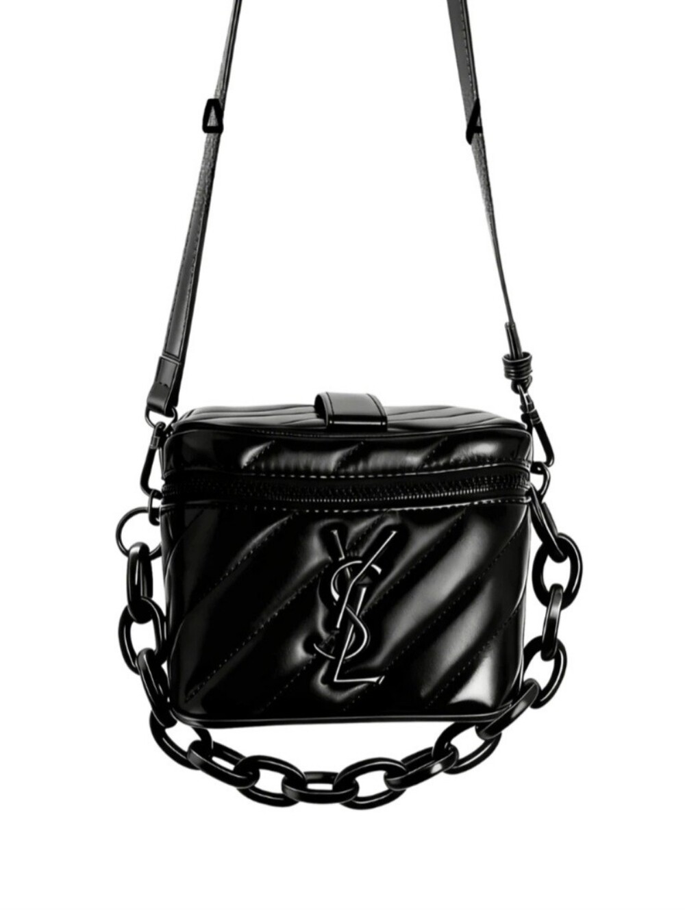YSL Parfums Rectangular Quilted Cosmetic/crossbody With Shopping Bag - Picture 2 of 7